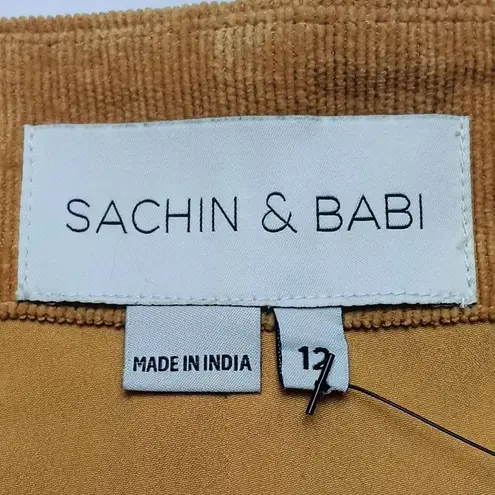 Sachin + Babi Culotte Wide Leg Pants Corduroy Mustard Yellow Pockets Size 12 NEW