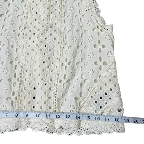 Anthropologie James Coviello Anaiya High Neck Eyelet Lace Top