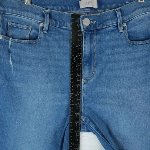 Loft Outlet Jeans Womens 12 Blue Modern Denim Crop Stretch Distressed Preppy