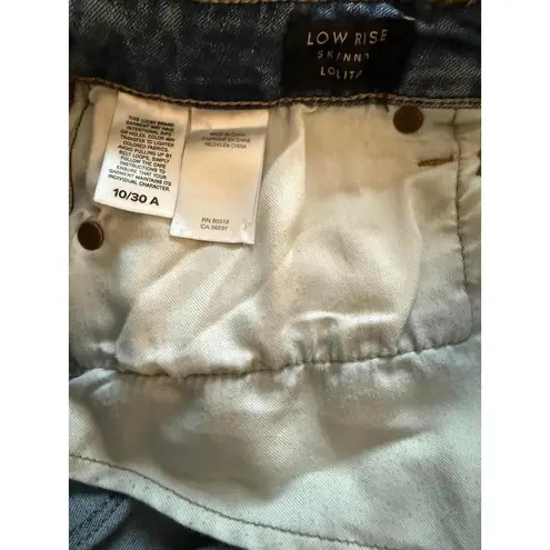 Lucky Brand  Lolita Ankle Denim Jeans Size 10 Distressed Skinny Cropped Low Rise