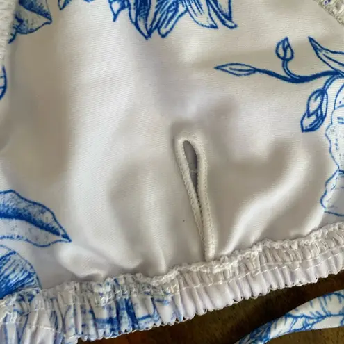 Volafa Blue and White Floral Bikini Set Size Midium Size M