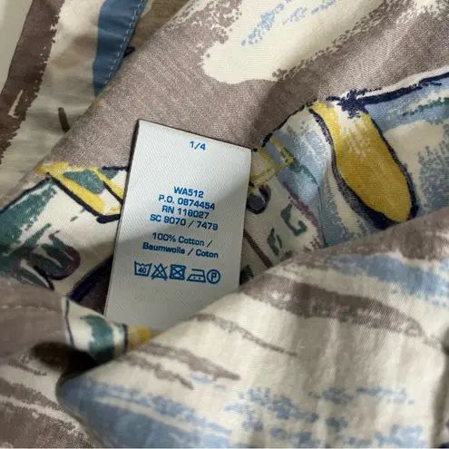 BODEN Tropical Print Sleeveless Top Shift Shirt Button Back Womens Size 6