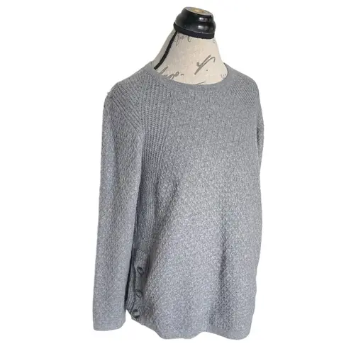 J.Jill Womens Sweater Sz Small Textured Side Button Modern Trendy Cozy Autumn