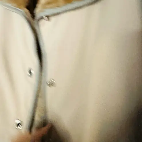 Vintage COUNTRY PACER 80s Faux Fur Brown Lined Turn Button Trench Coat Size M Size M