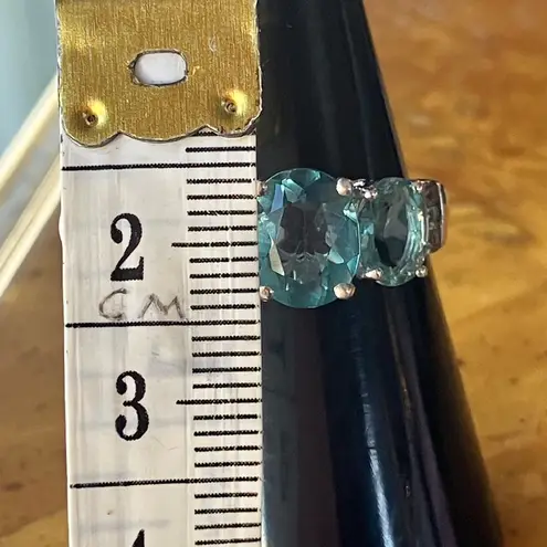 Teal Color Changing Fluorite Sterling Silver Ring Size 6