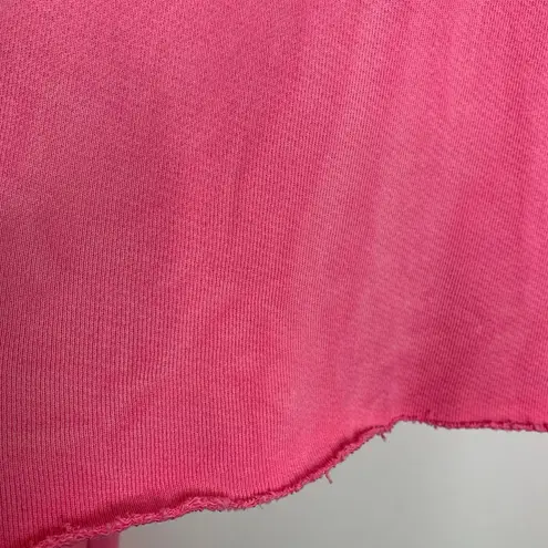 Cotton Citizen Brooklyn Crop Zip Hoodie In Hot Pink Mix Womens Medium