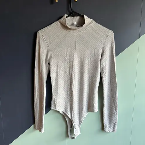 Alexander Wang x Uniqlo Heattech Ribbed Mockneck Bodysuit, Grey, Size S - Image 1