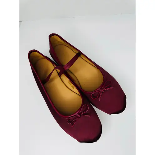 ALOHAS Burgundy Satin Odette ballet flats size 12
