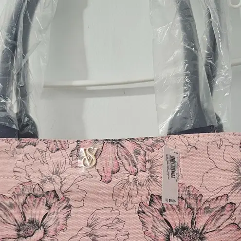 Victoria's Secret  PINK FLORAL CANVAS TRAVEL TOTE SHOULDER BAG 26802059