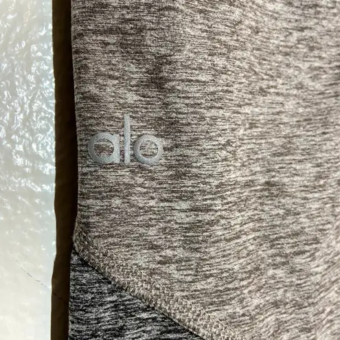 Alo Yoga Alo Alosoft Sheila Legging High Waisted 7/8 Length Heather Gray Black Striped XS