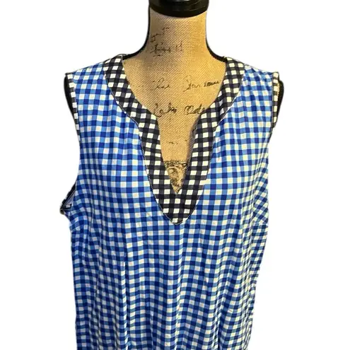 Draper James & Lands End Blue and White Gingham Dress