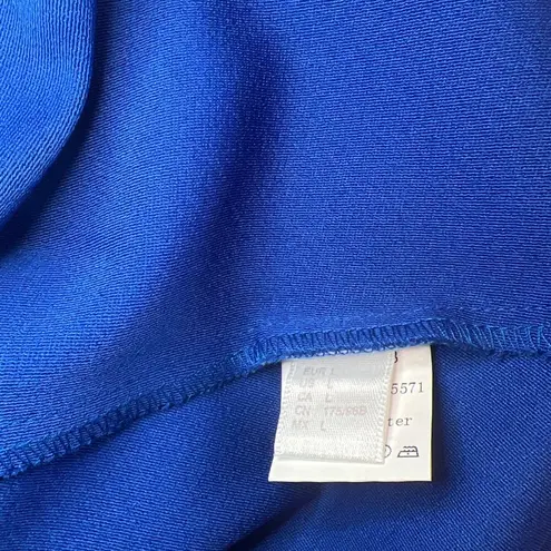 Cold Shoulder Royal Blue Dress With Ruffle Sleeves & Back Zipper Closure Size L