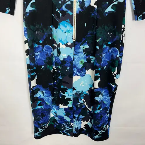 Eliza J . Floral 3/4 Sleeve Midi Dress Size 6