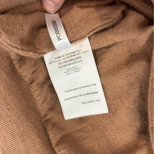 ANINE BING Cashmere Merino Wool Valerie Sweater Tan V Neck size XS