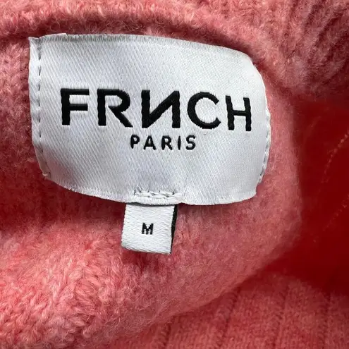 FRNCH Ribbed Knit Short Sleeve Sweater Peachy Pink Size Medium