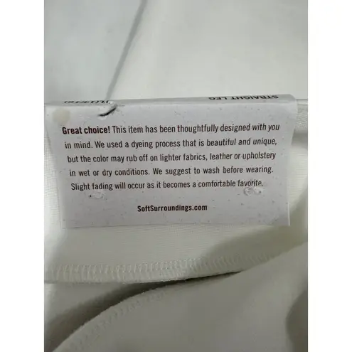 Soft Surroundings NWT White Sadie Scalloped Ankle Pants Size Tall L