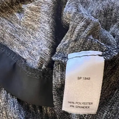 Tildon Ripple Textured Gray / Silver Semi Sheer Tank Top Black Trim Deep V XS