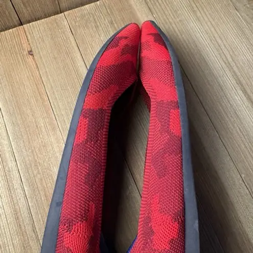 Rothy's The Point Flats Slip On Pointed Toe Retired Red Camo Knit Women Size 7 US