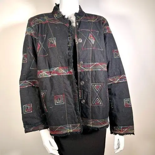 Christopher & Banks Retro Cotton Embroidered Jacket