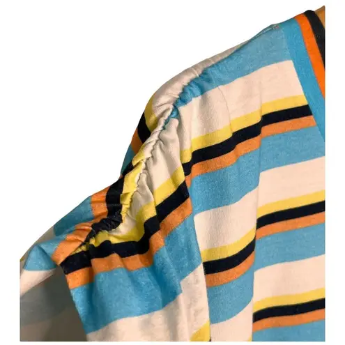 New AFRM Womens Size 3X Jorja Cropped Top Striped Ruched Cap Sleeves Multi