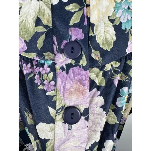 Vintage 1X Amy Lynn California Blouse MuuMuu Peasant Top Short Sleeve Floral