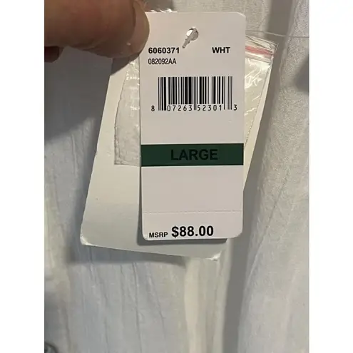 Becca Swim Cover Womens Large White Maxi Button Up Waist Tie Cabana Cover-Up NEW