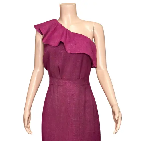 Sézane  Elea One Shoulder Blouse, Magenta, FR40/US8