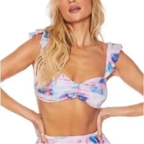 Beach Riot NEW Beach Riot Free People Poppy Bikini Top candy skies tie dye, M