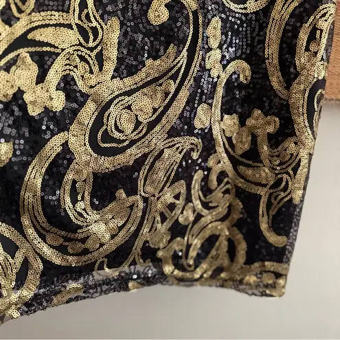 Badgley Mischka Sequin Paisley Cocktail Dress