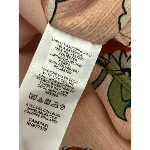 Ann Taylor Factory Peach Pink Orange Floral Print Zip Skirt Women's Size 6