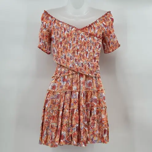 Poupette St. Barth Soledad Off The Shoulder Floral Mini Dress Medium NWT