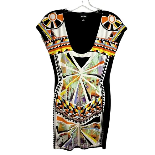 Just Cavalli Womens Size EU 42 Aztec Print Stretch Knit Scoop Neck Geometric