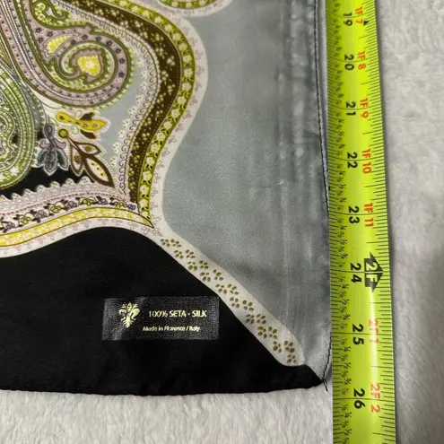 🇮🇹 from Florence Small Silk Scarf Black and Yellow