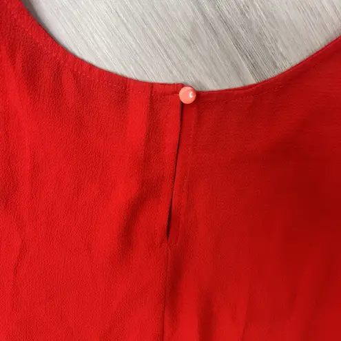 Ny Collection Professional Festive Dressy red blouse flowy top sizeL