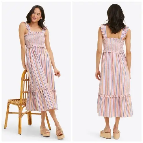 Draper James  Kimberly Smocked Stripe Midi Dress