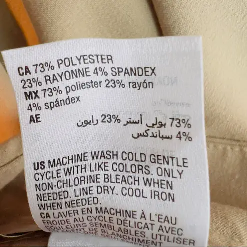 Alfani Size 4 (Minor Flaw small ink mark) Tan Wide Leg Slacks w/Faux Pockets