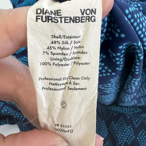 Diane Von Furstenberg  Romper Womens 6 Blue Printed Soleil Kyona Kyoto Navy‎
