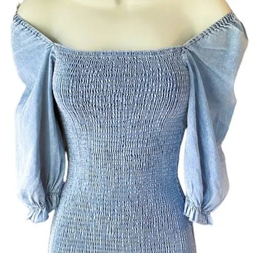 Tea N Rose Soft Denim Blue Mini Stretch Spring Break Dress ~ Women's Size SMALL
