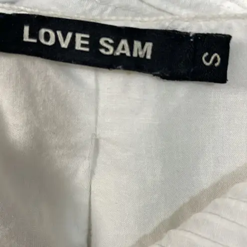 Love Sam White Ruffled Blouse with Flutter Sleeves