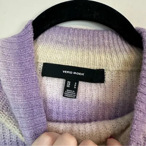 VERO MODA | Purple and White Elektra Stripe Sweater Size Small