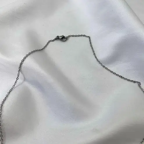 Early 2000's Chunky Witchy Whimsygoth Silver Rhinestone Goth Angel Wing Necklace