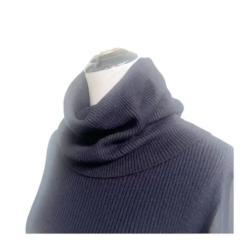 All Saints Milo Funnel Sweater Dress Black Size 6 Wool Cashmere Blend Minimalist