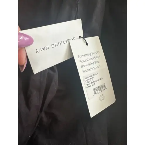 Something Navy Black Cropped Blazer Jacket Size XXS NEW with tags