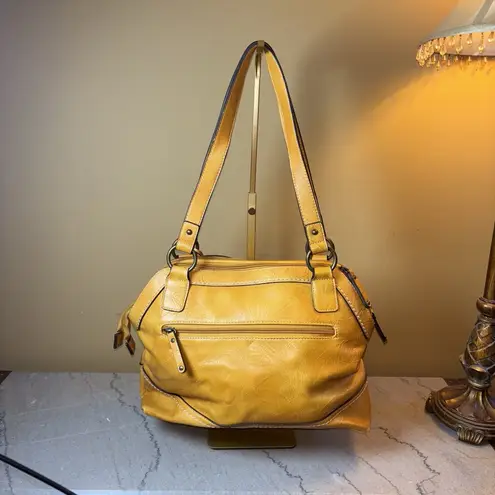 Born concept BØC Mustard Yellow Faux Leather Shoulder Bag Tote Purse