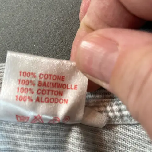 Roma Short Sleeve Tee Shirt Embroidered Stripes crew Neck size Large Gray