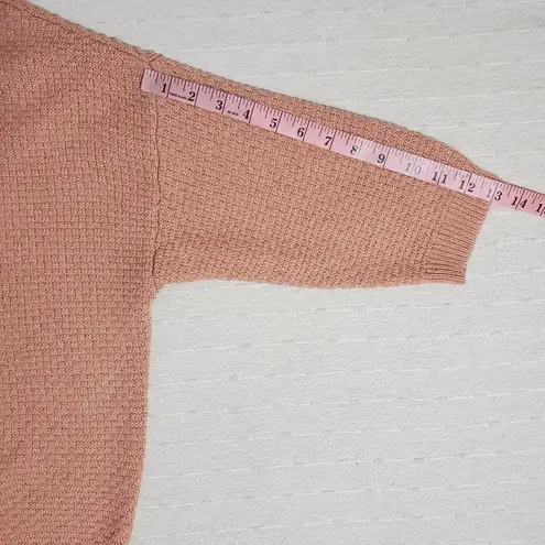 New York & Company Lace up Crew neck Relaxed Open Back Sweater Size M Pink Size M