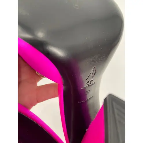 The Attico Devon 115 Pink Satin Mules 37 Size 6