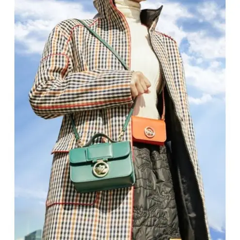 Longchamp  Small Box Trot Crossbody Green Boxtrot Leather Handbag New $595 - Image 3