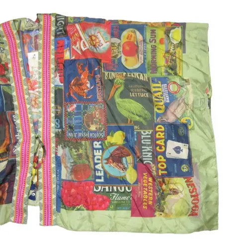 Johnny Was NWT Crate Shay Kimono Lightweight Silk Agriculture Fruit Print O/S