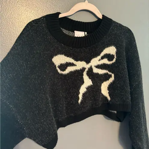 Urban Outfitters UO Out from Under Cropped Fuzzy Bow Sweater